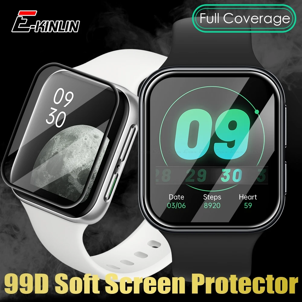

Полная защита экрана 99D для OPPO Watch 2 42 мм 41 мм 46 мм, изогнутая мягкая защитная пленка, не закаленное стекло