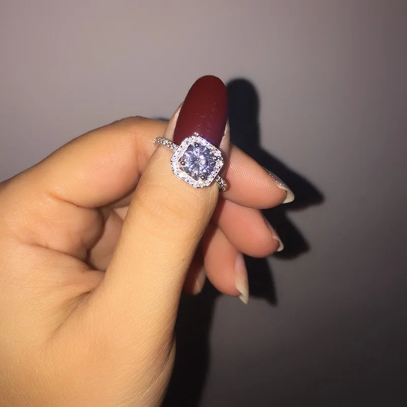 Незаменимое женское серебряное кольцо Изящные Ювелирные изделия с инкрустацией