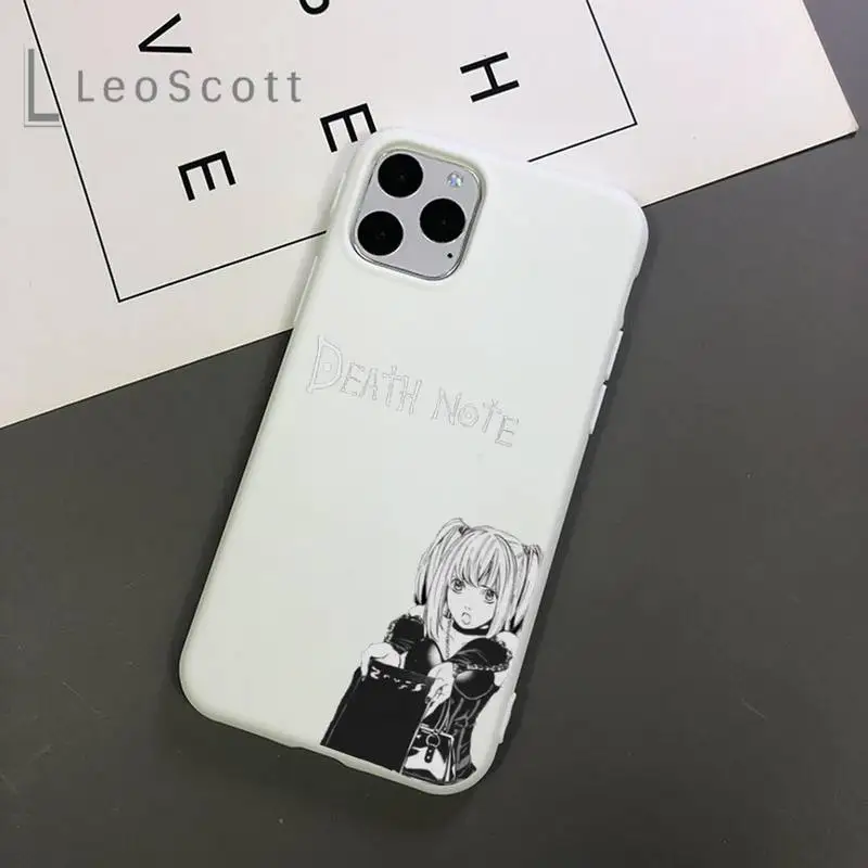 

Death Note anime Apple horror girl Phone Case Candy Color for iPhone 11 12 mini pro XS MAX 8 7 6 6S Plus X 5S SE 2020 XR