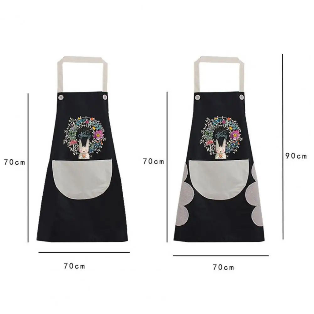

1Pcs Kitchen Wipeable Waterproof Oil-Proof Cartoon Wreath Rabbit Kitchen Nail Shop Apron for Women Baking Accessories 90*70cm