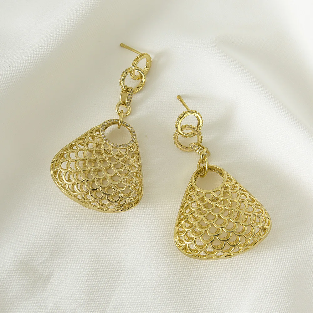 2020 медные африканские Висячие серьги для женщин модные Дубай золотые висячие