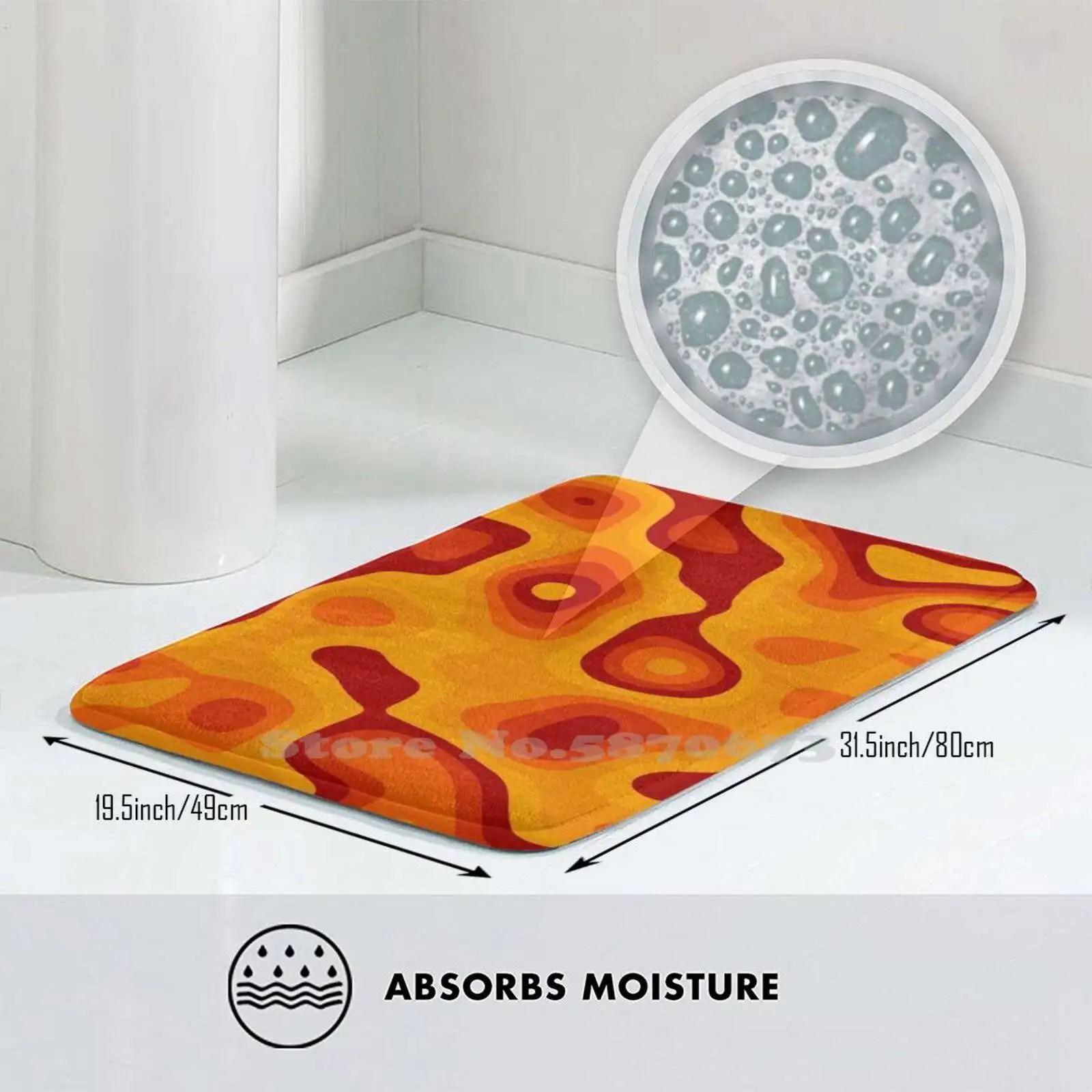 Абстрактный Оранжевый 3D мягкий нескользящий коврик для ног абстрактная реклама