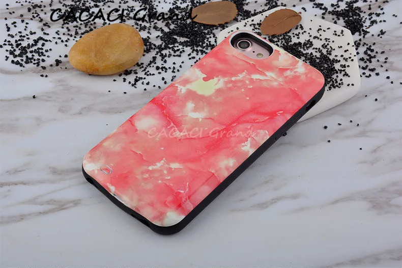 Мраморная батарея чехол для iPhone 6 s 6s 6 power Bank портативный зарядный чехол для iPhone 7 8 4,7 дюймов зарядное устройство чехол