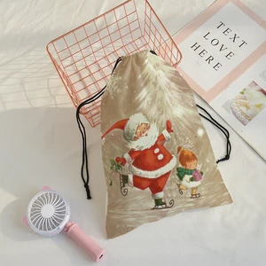 Crowdale 2019 Рождество 3D-печать Рождество Kriss Kringle Карманный Рождественский подарок карманный мешок Санта-Клаус 32x40 см