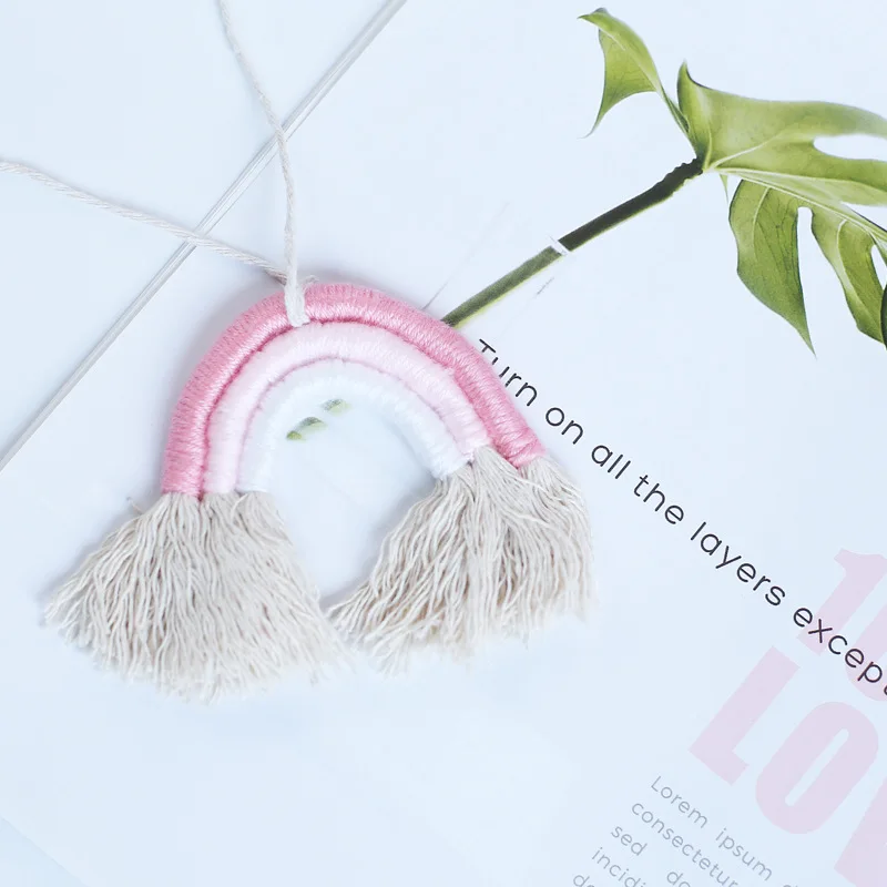 

Настенные подвесные украшения Ins в скандинавском стиле, ручная работа, радужная кисточка, украшение для детской комнаты, подвесной декор для детской комнаты, подарки, реквизит для фото