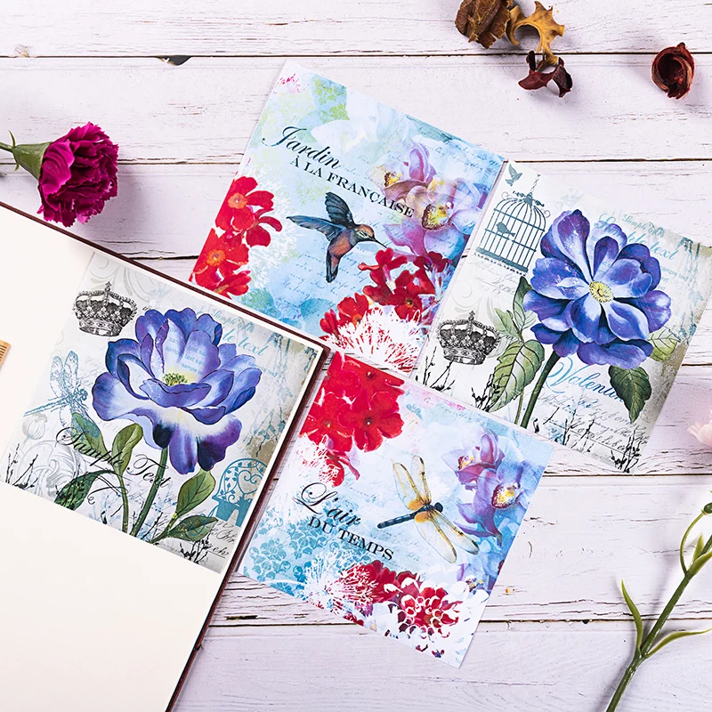 8 цветов птица цветок бархат бумажный узор упаковка для скрапбукинга счастливый