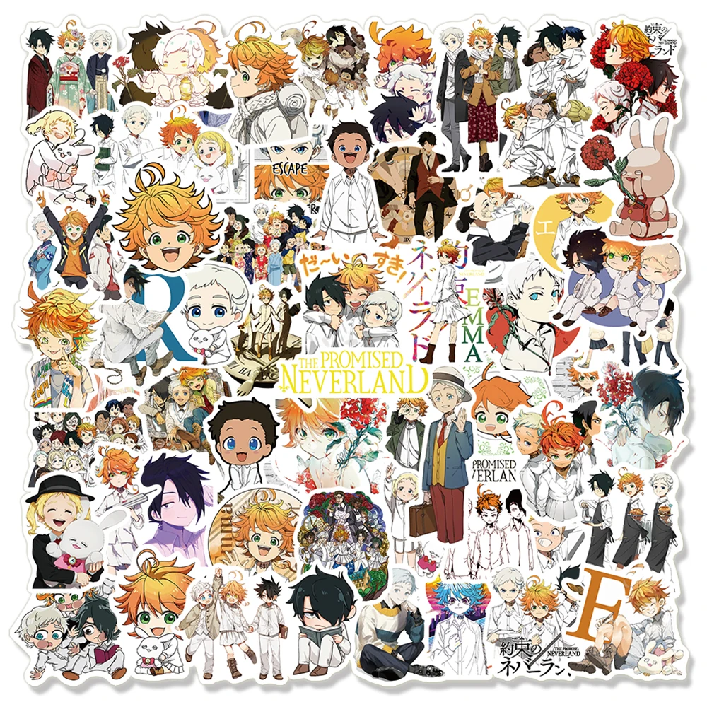 10/50/100 шт. обещанного нетляндии &quot аниме наклейки в виде граффити для ноутбука