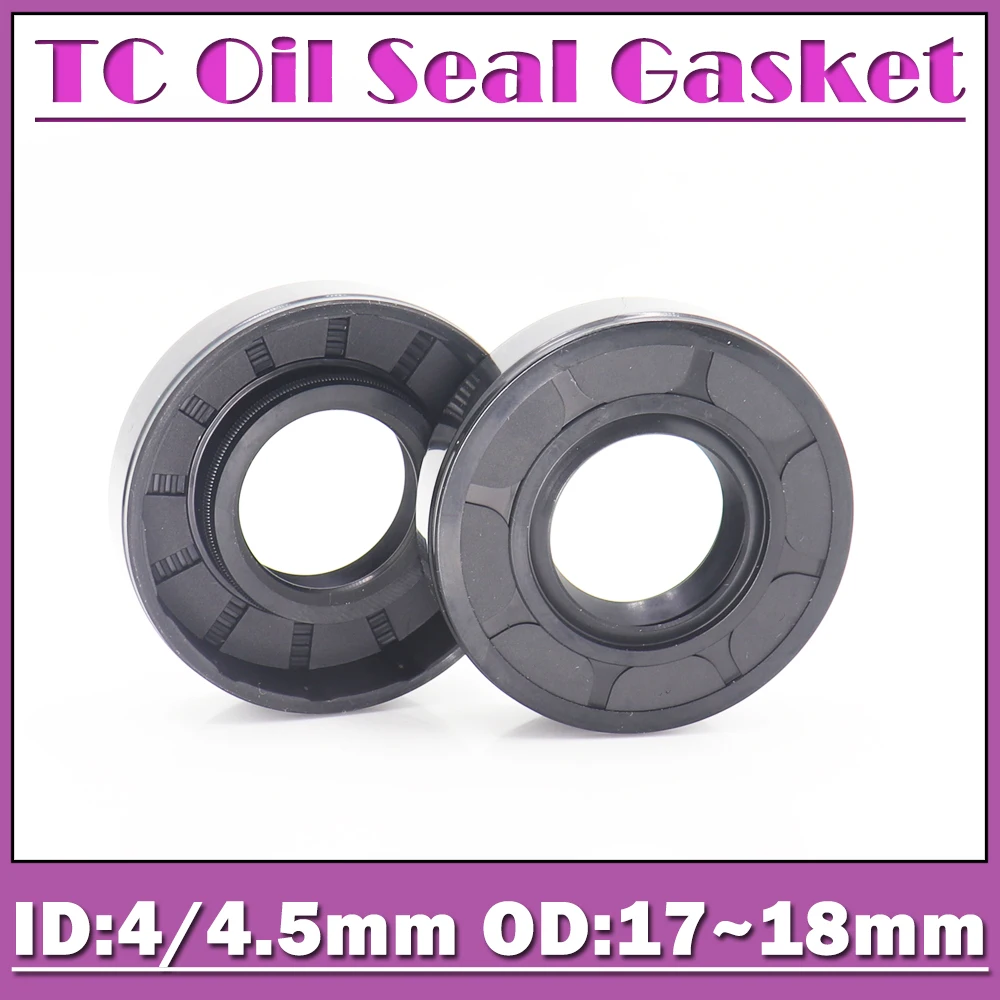 

ID 4mm 4.5mm Oil Seal Gasket TC Type Inner 4/4.5*15*16*17*18*4*5*7 mm 10PCS Bearing Accessories Radial Shaft NBR Seals