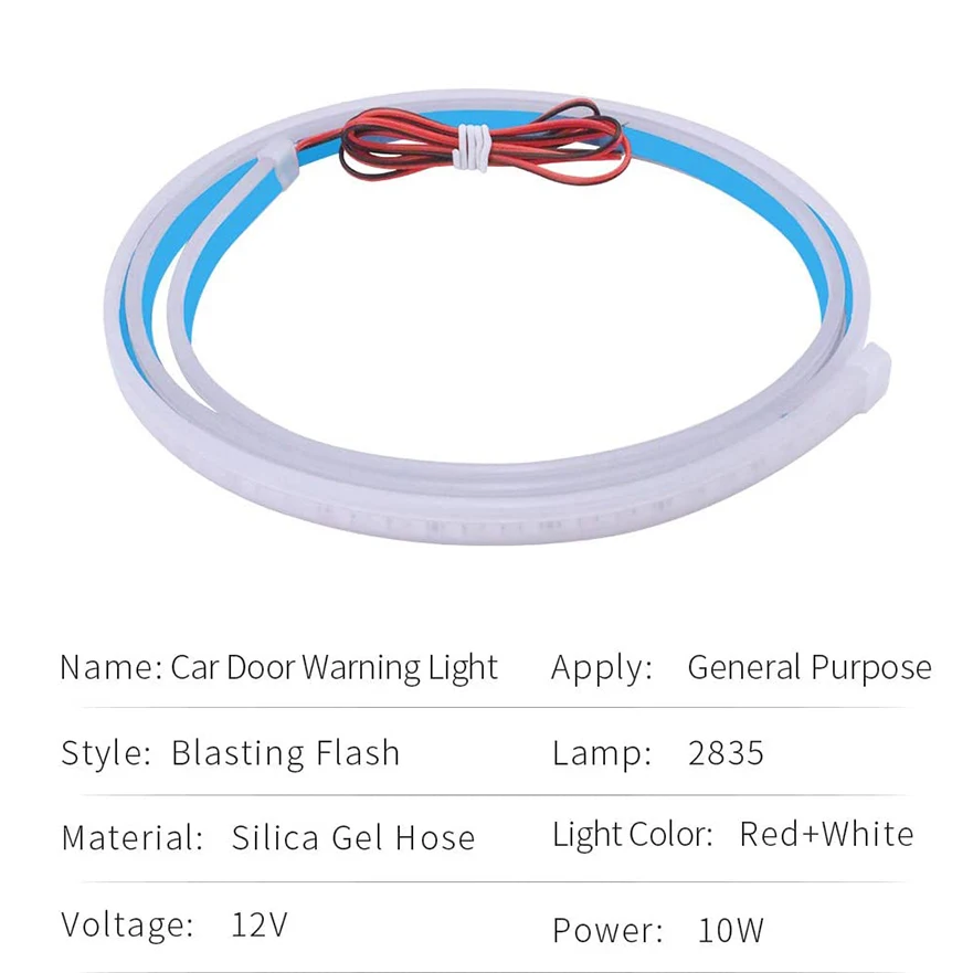 1pcs Car Door Decoration Light Strips Styling Strobe Flashing Safety 12V LED Opening Warning Lamp Strip Waterproof | Автомобили и
