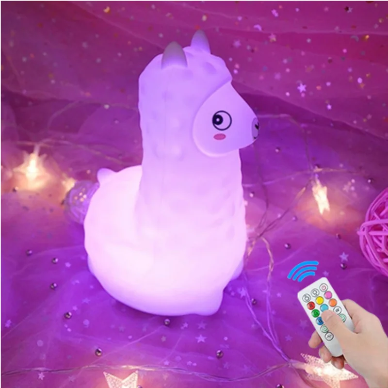 

Светодиодный ночсветильник Alpaca с зарядкой по USB, сенсорный датчик, пульт дистанционного управления, RGB-таймер с регулируемой яркостью, силик...