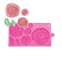 8 even roses flowers leaves leaves lace silicone fondant mold baking cake border decoration tools