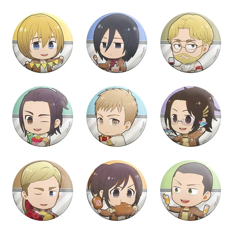 Значок аниме Атака Титанов Армин Арлен Эрвин Смит Зои Ханс Жан кирштейн |