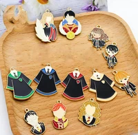 cartoon campus series enamel charms pendants for diy earring necklace keychain jewelry making