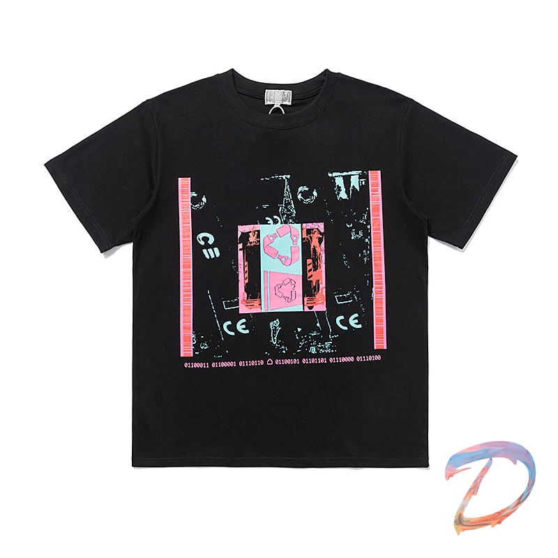 

Oversized CAVEMPT T-shirt Color Abstract Pattern Washed Batik Men's Women's T Shirt Industrial Style CAVEMPT Casual Top Tees