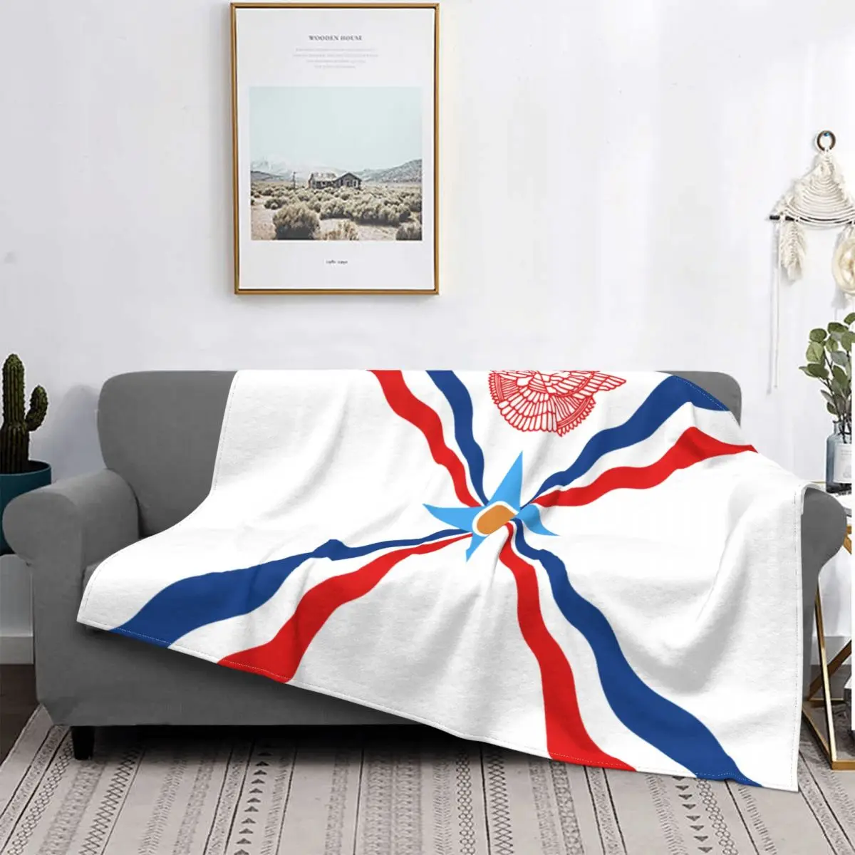 

Assyrian People Flag 1 Blanket Bedspread Bed Plaid Bed Cover Muslin Plaid Summer Blanket Summer Bedspread Beach Towel Luxury