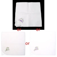 6 pcs vintage cotton ladies embroidered lace handkerchief women floral hanky m89e