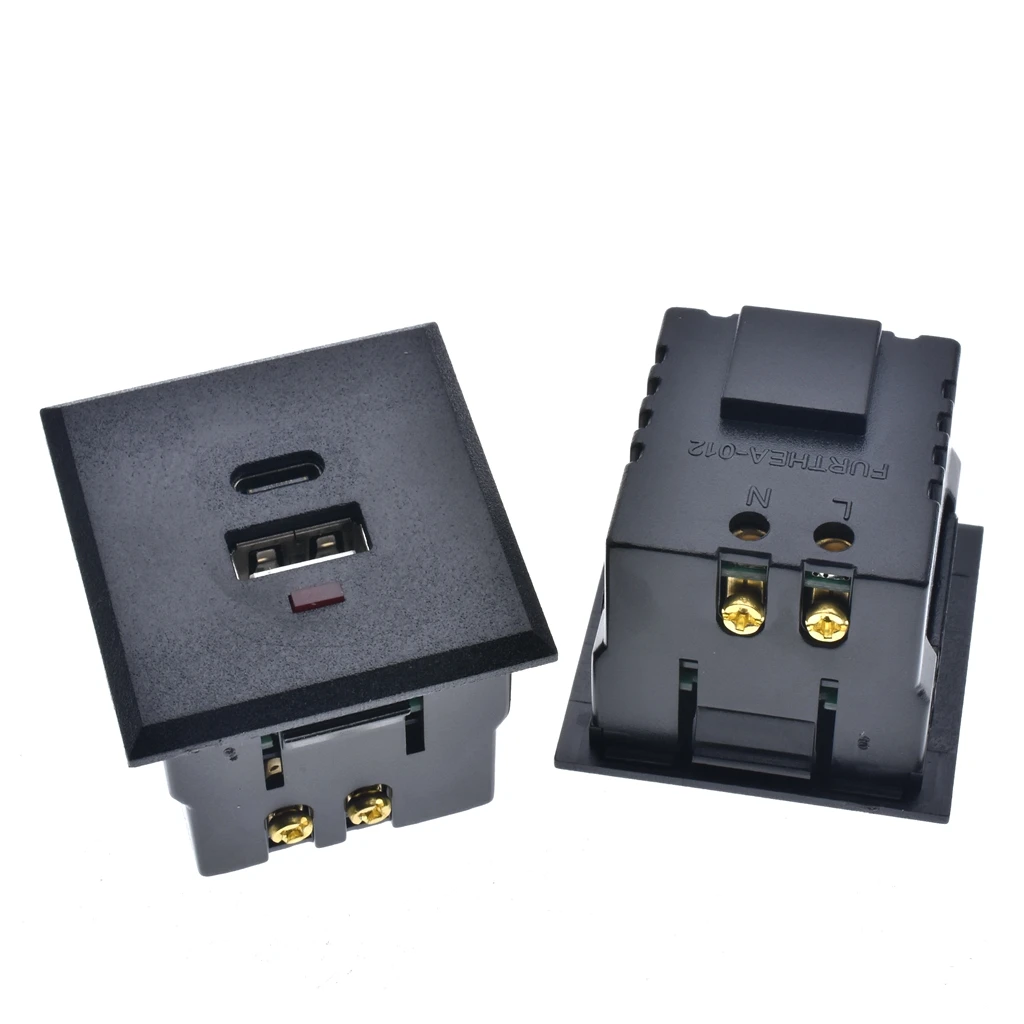 Фото Розетка сетевая с USB + типа C, 5 В, 220 В, со светодиодным индикатором №2