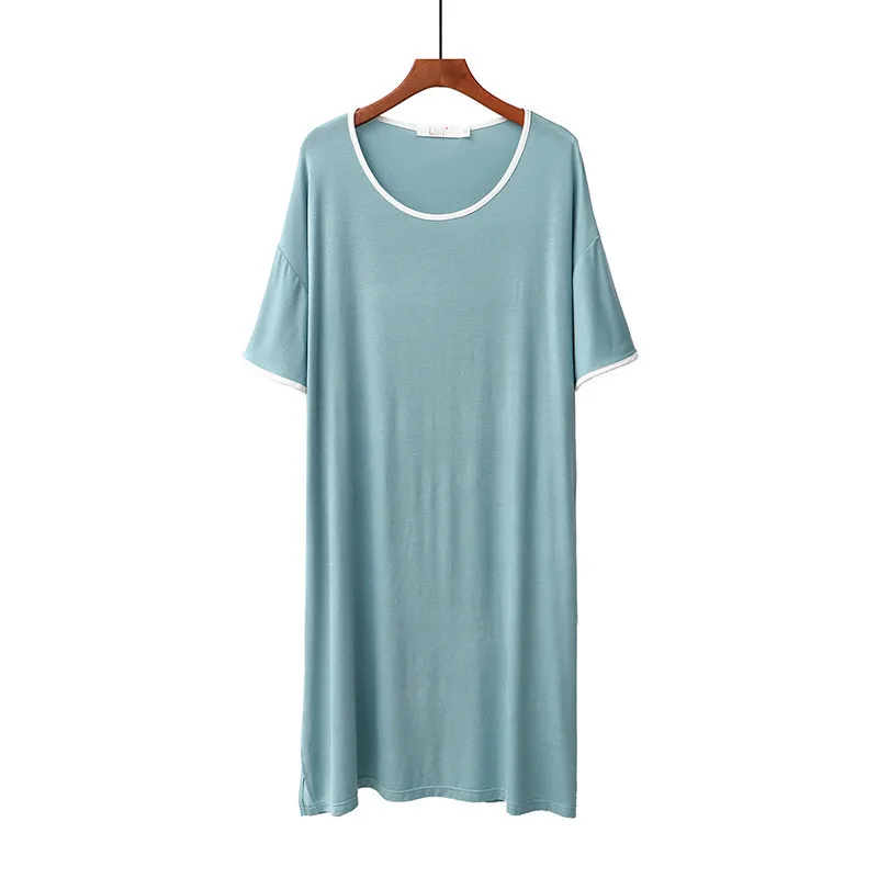 

Loose Modal Nightdress Women Short Sleeve Summer Nightgowns O Neck Loungewear Nightshirt Female Sleepshirt Casual Dress