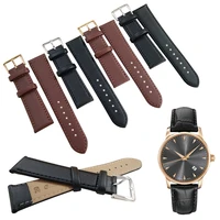 new women men genuine leather watch band simple brown black 8 24mm watch straps stainless steel buckle watchbands bracelet
