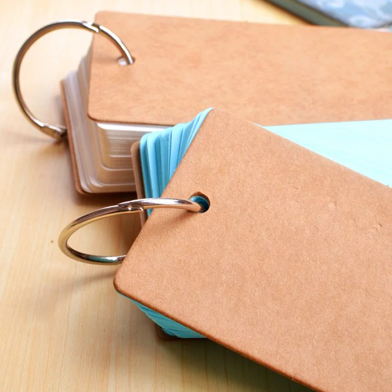

Portable Buckle Binder Notes Flash Cards Memo Pads DIY Blank Card Stationery FKU66