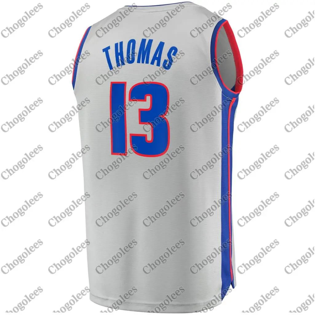 

Men Basketball Jersey Khyri Thomas Detroit Branded Fast Break Player Team Jersey Statement Edition Gray