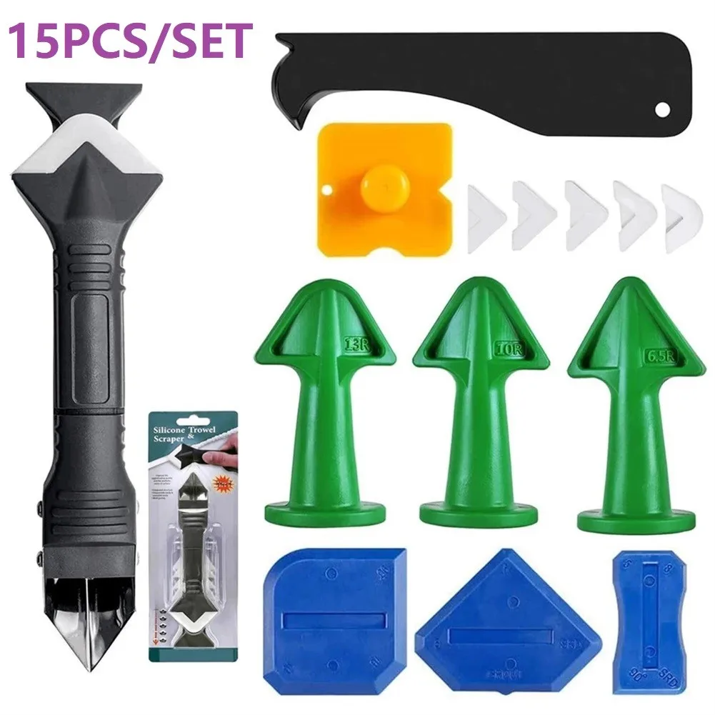 

3 In1 Silicone Remover Sealant Smooth Scraper Caulk Sealant Finishing Tool Floor Mould Removal Hand Tools Set Accessories