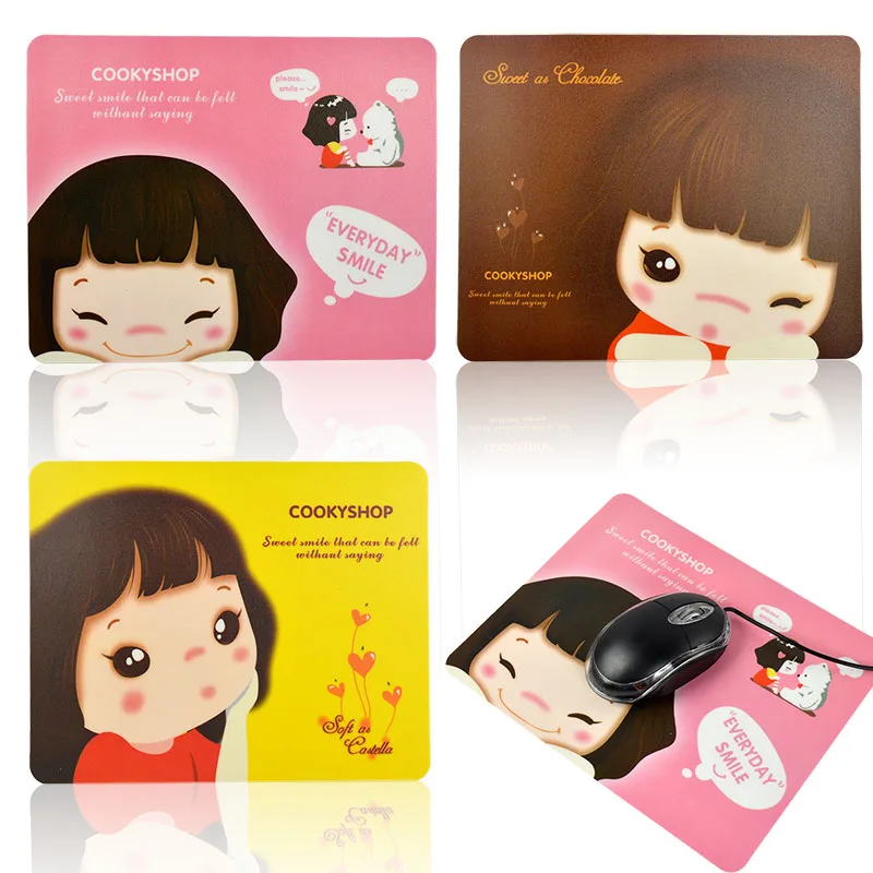 

10PCS Cute Girl Pattern Anti-Slip MousePad Mouse Pad Mat For Optical Laser Mouse Gamer Play Mats Anime Keyboard Mat Table Pad