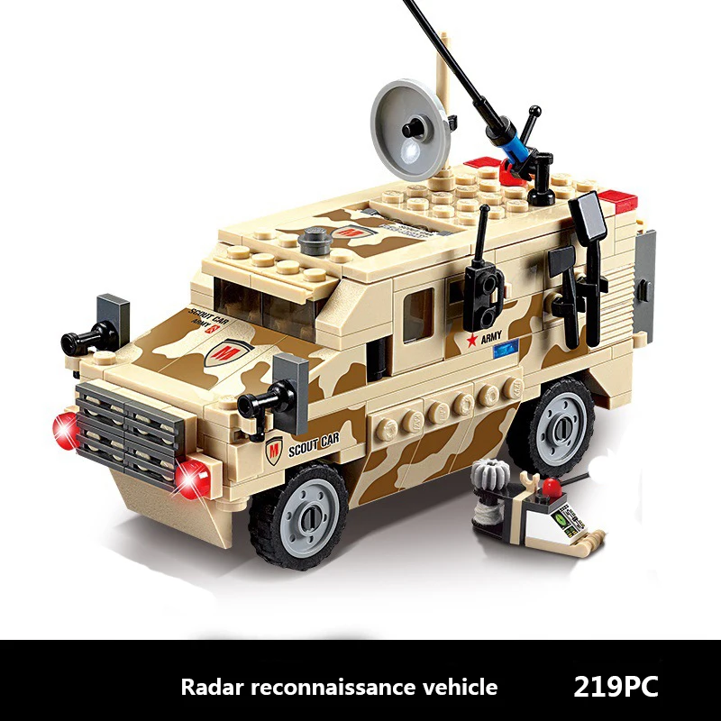 Военный автомобиль совместимый с legoed Greta ww2 солдатами боевыми строительными