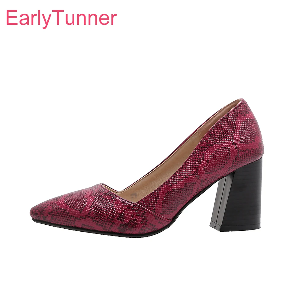 

Brand New Sexy Red White Women Pumps Elegant High Square Heels Lady Party Shoes Plus Big Small Size 11 32 43 45 48