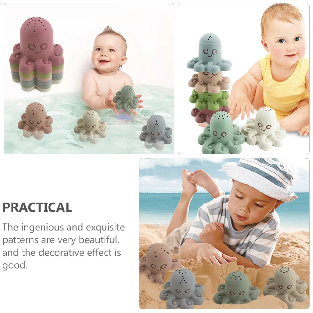 

6pcs Interesting Bathing Toys Children Shower Playthings Stacking Cup Beach Toys