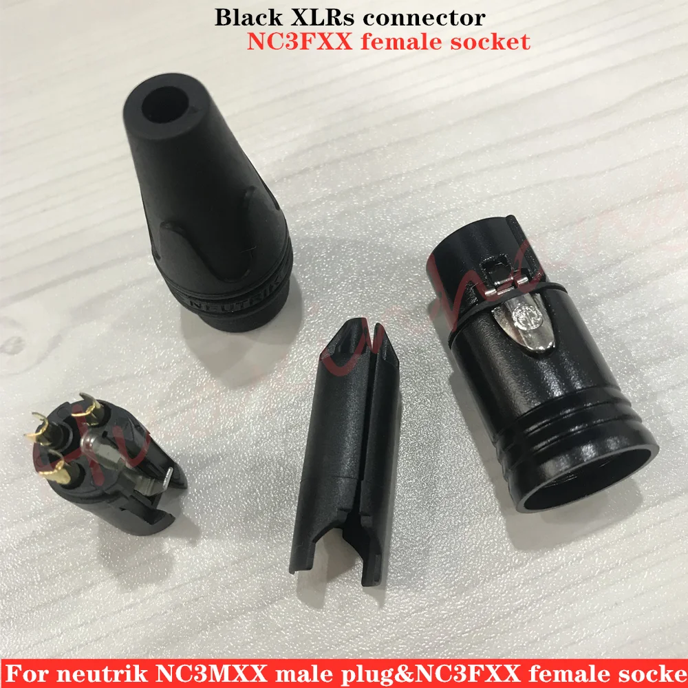 60 шт./лот для NEUTRIK бренд разъем 30 шт. NC3MXX и 30 шт. NC3FXX мужской и femelle Un ансамбль 3 Broches XLR черный разъем