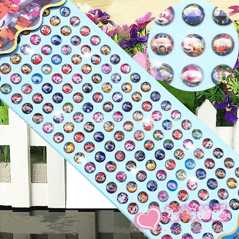 Children's Cartoon Crystal Diamond Altman Sticker Gem Acrylic Sticker Christmas Gift 160pcs - Цвет: Золотой