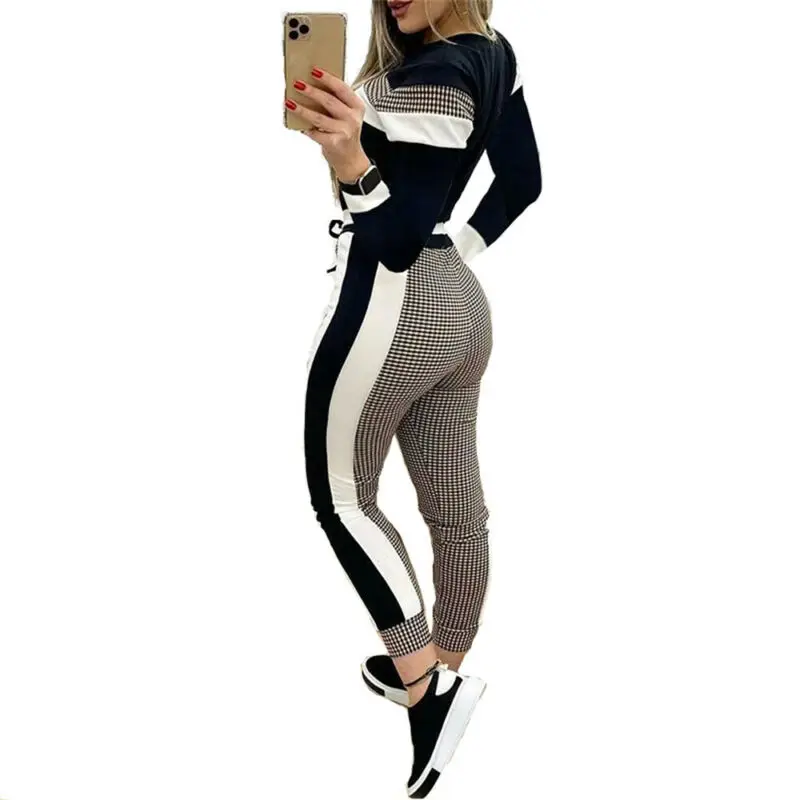 

Womens Tracksuit Set Long Sleeve Top Pants Ladies Joggers Sport Suit Loungewear