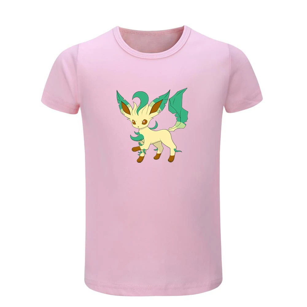 Футболки с покемоном eevee family Leafeon детские футболки графическим принтом