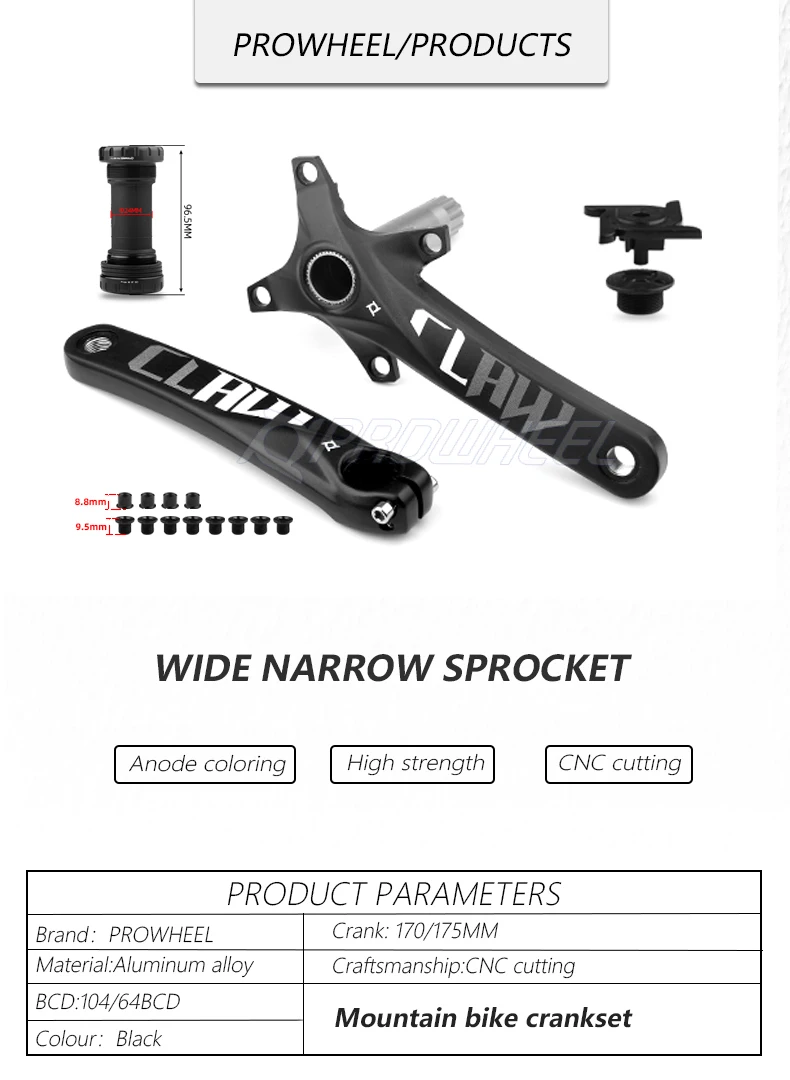 104BCD комплект кривошипов для горного велосипеда 170 мм 175 Кривошип и Нижний