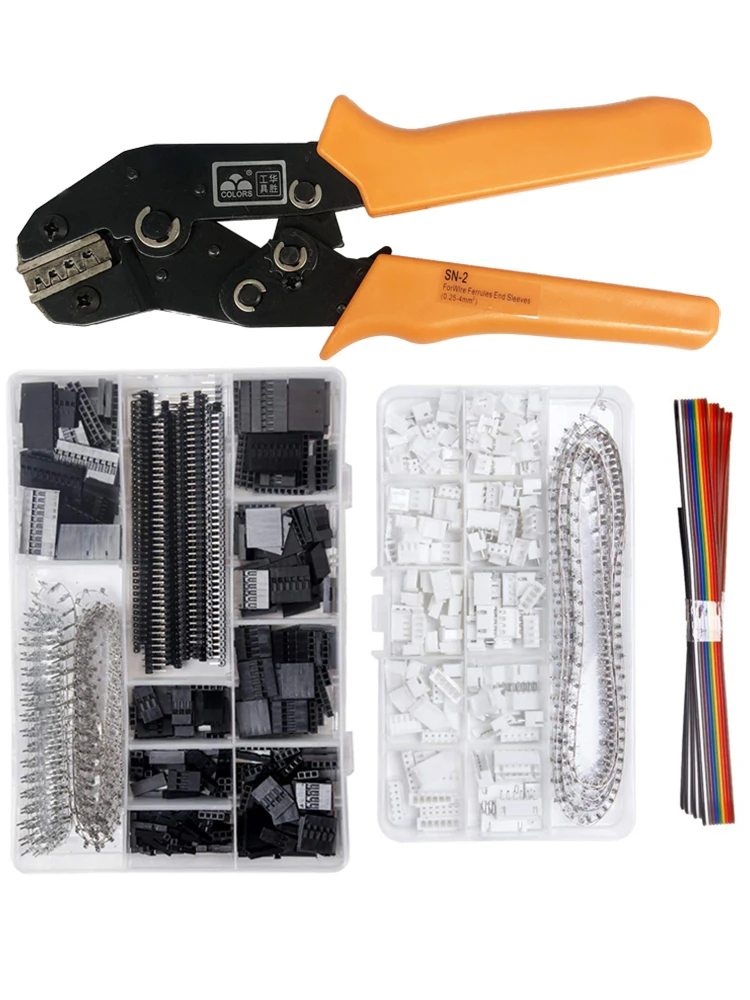 

2.8 / 4.8 / 6.3mm Insulated Concave Spade Crimp Terminal Sheath, Insulated Sleeve, Wire Winding Connector Crimping Tool Set
