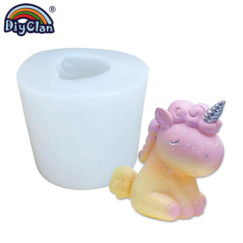 

3D Unicorn Candle Mold DIY Candle Plaster Aromatherapy Soap Making Silicone Molds Chocolate Dessert Cake Decorating Tools