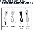 5 шт.лот 100K ohm NTC 3950 Термисторы, датчики с кабелем, запчасти для 3D-принтеров, температурная деталь, белые линейные аксессуары 1 м
