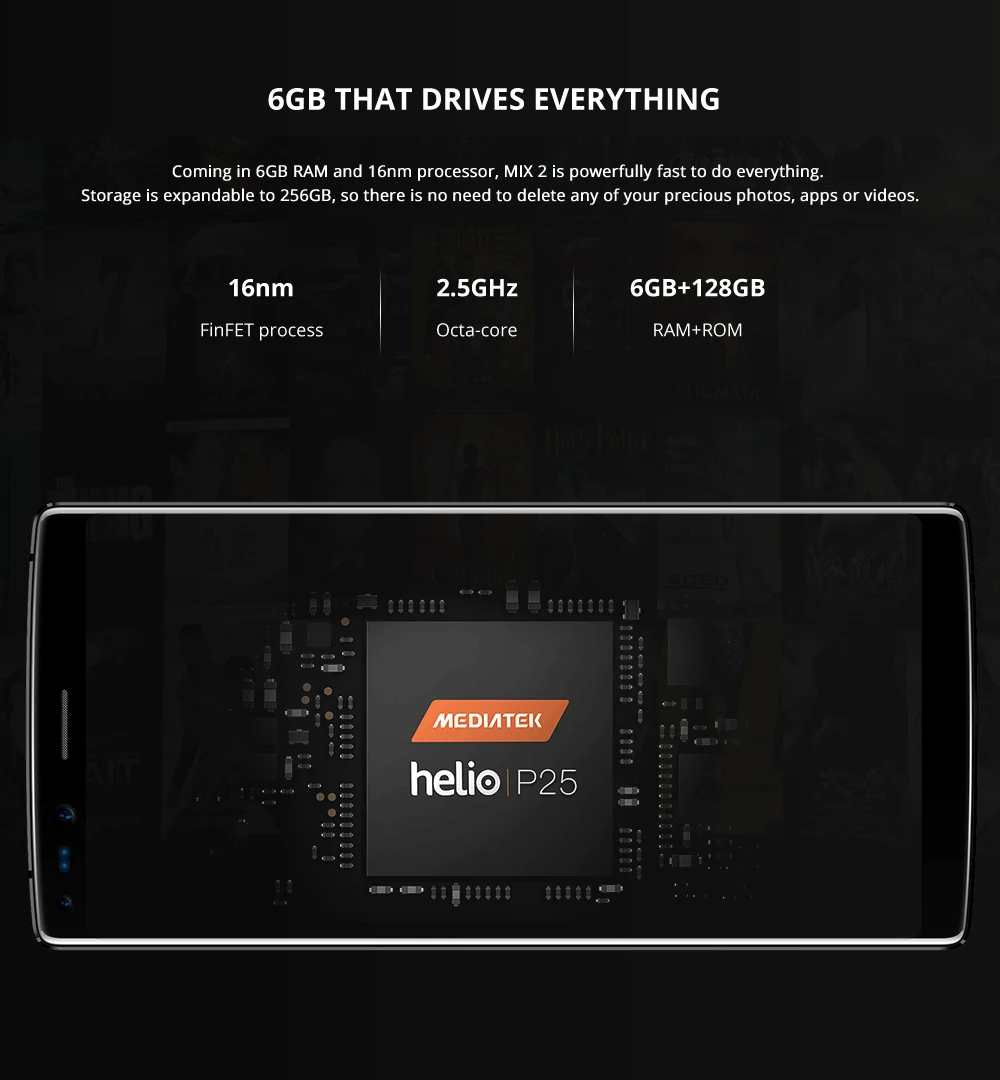 DOOGEE Mix 2 6 ГБ Оперативная память 64 Гб Встроенная память Helio P25 Octa Core 5,99 ''FHD+ безрамочный экран смартфон Quad Камера 16,0+ 13,0 Мп 8,0+ 8,0 Мп Android 7,1 4060 мАч