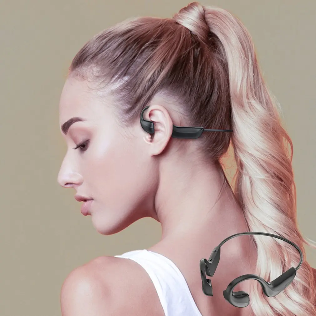 

G-100 Wireless Headphone 5.0 With Bone Conduction Headsets Wireless Outdoor Sports Earphones Handsfree Headsets Gray