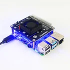 Плата расширения охлаждающего вентилятора Raspberry Pi 4B GPIO с синей светодиодсветильник кой для Raspberry Pi 4B3B +3B3A +