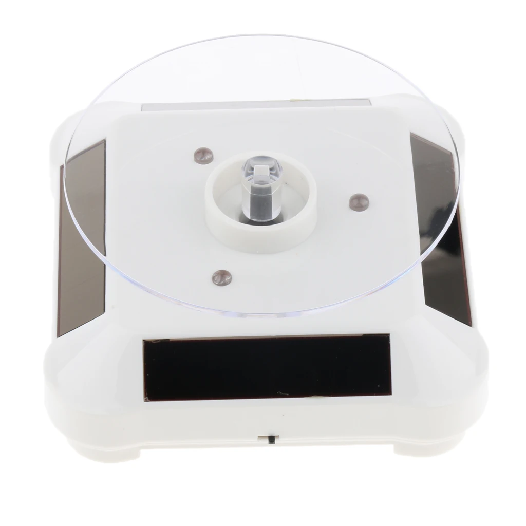 Solar Powered Rotating Display Turntable Stand with LED Light for Jewelry Watch Phone Save Energy | Украшения и аксессуары