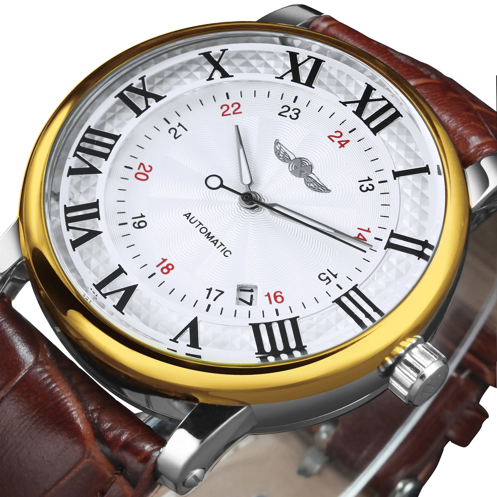 Часы наручные Winner Мужские механические модные простые брендовые Роскошные