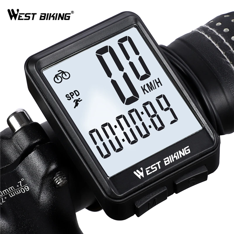 Велокомпьютер WEST BIKING беспроводной проводной велосипедный одометр большой экран