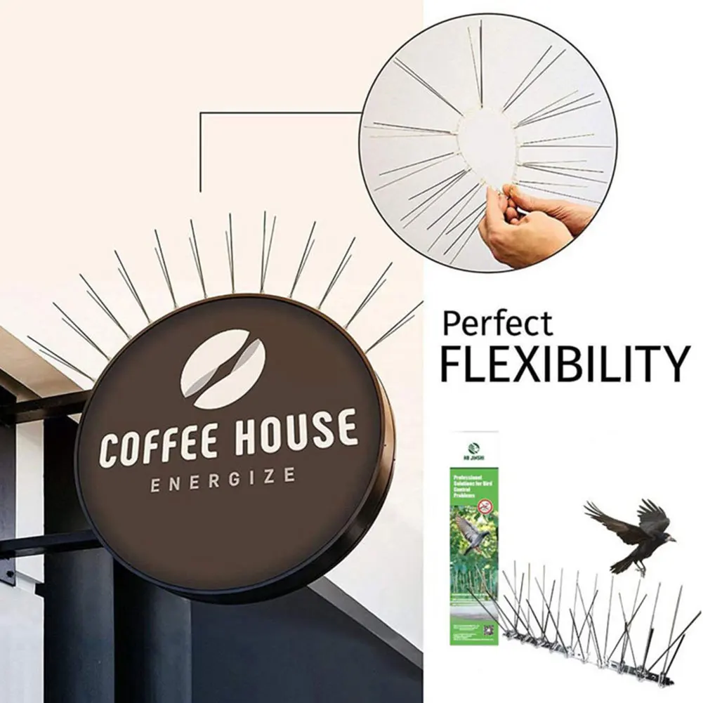 

Stainless Steel Bird Repellent Spikes Eco-friendly Anti Pigeon Nail Bird Deterrent Tool For Owl Small Birds Fence Owl Scarecrow