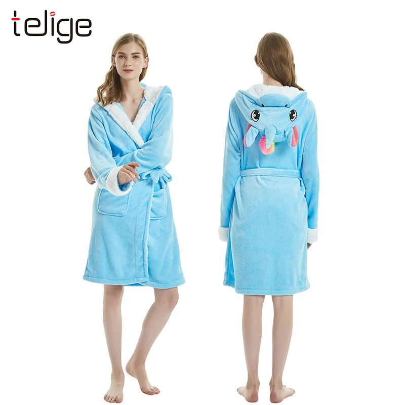 Единорог для девочек звезда радуга животное халат женщин Зимняя ночная рубашка
