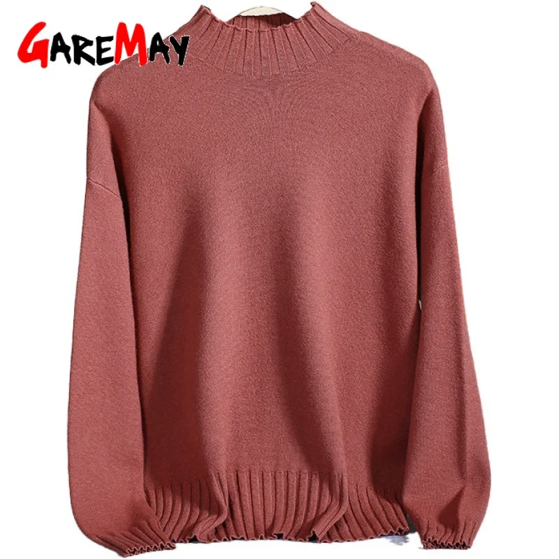 Knitwear Sweater Female Winter 2020 New Women Pullovers and Sweaters Black Pink Knitted Warm Slim Jumper Soft Ribbed Pullover | Женская