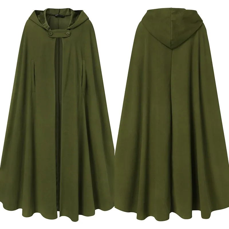 

Fashion Hooded Cloaks Women's Cosplay Poncho Coats ZANZEA Casual Open Front Long Outwears Female Solid Christmas Windbreakers