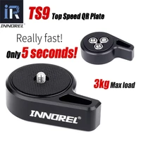 innorel ts9 quick release plate camera baseplate with 14 38 screw top speed for tripod head dslr stabilizer slider jib