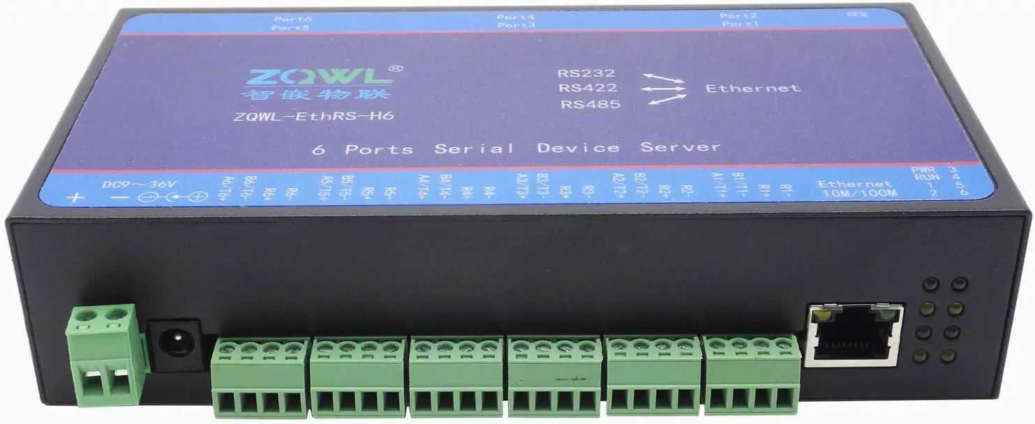 6 последовательных портов сервера/RS232/RS485/RS422 к сети/Modbus TCP/RTU модуль датчика |